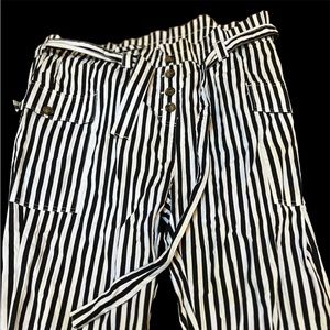 Striped High Waisted Dress Pants